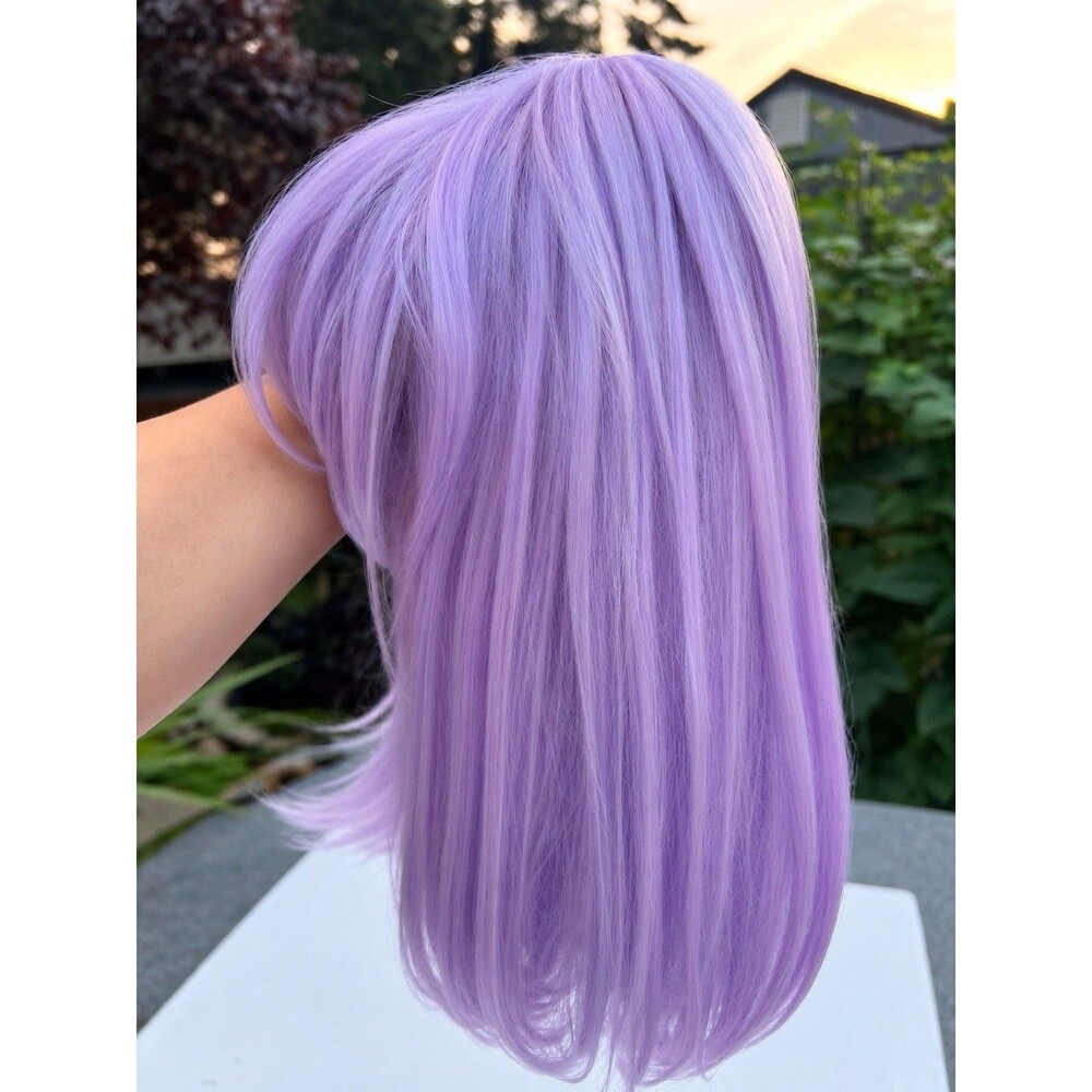 Spirit Lavender Purple Wig Long Straight Bangs Cosplay Fairy Anime Costume